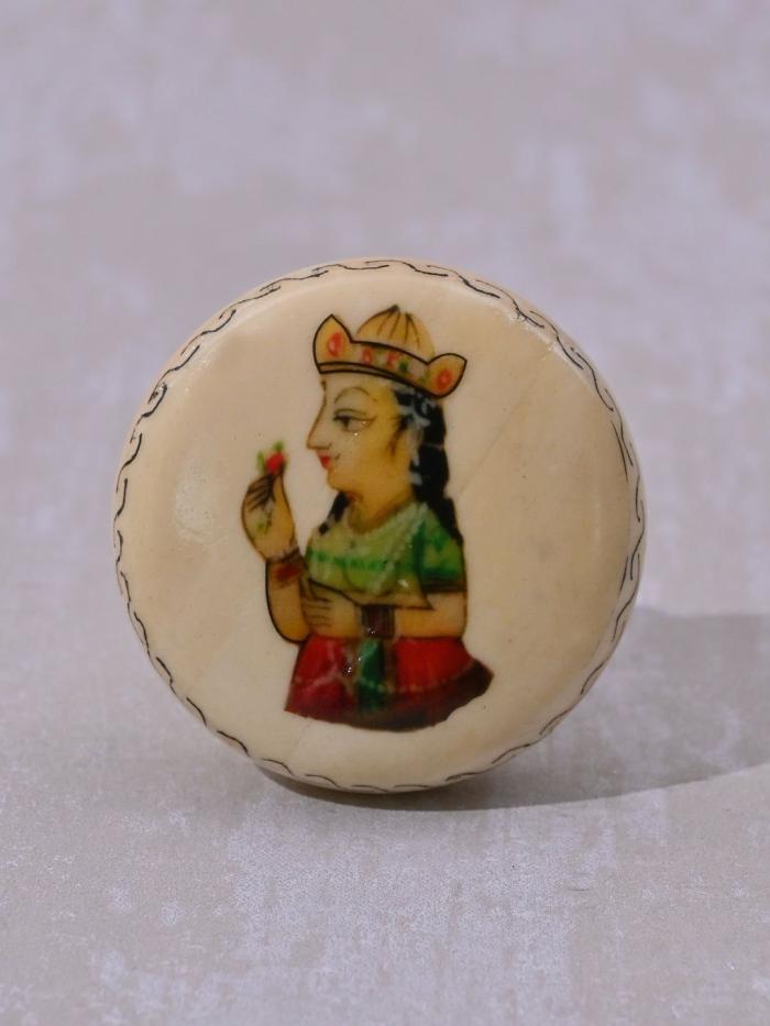 Bone Knobs | Handpainted Woman On White Resin Bone Kitchen Cabinet Bone Knobs Bone Knobs