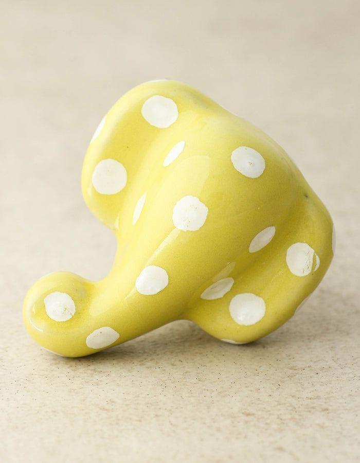 Ceramic Knobs | Designer Yellow Elephant Shape Cabinet For Kids Room Cabinet Knobs Ceramic Knobs