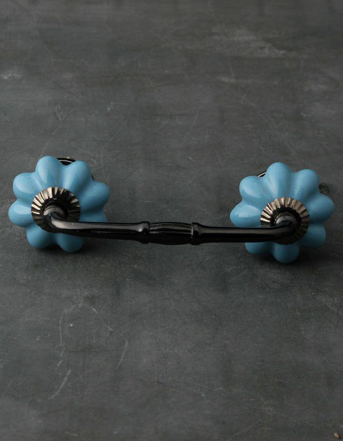 Ceramic Knobs Pull | Turquoise Handmade Flower Shaped Ceramic Wardrobe Pull Ceramic Knobs Pull Ceramic Knobs Pull