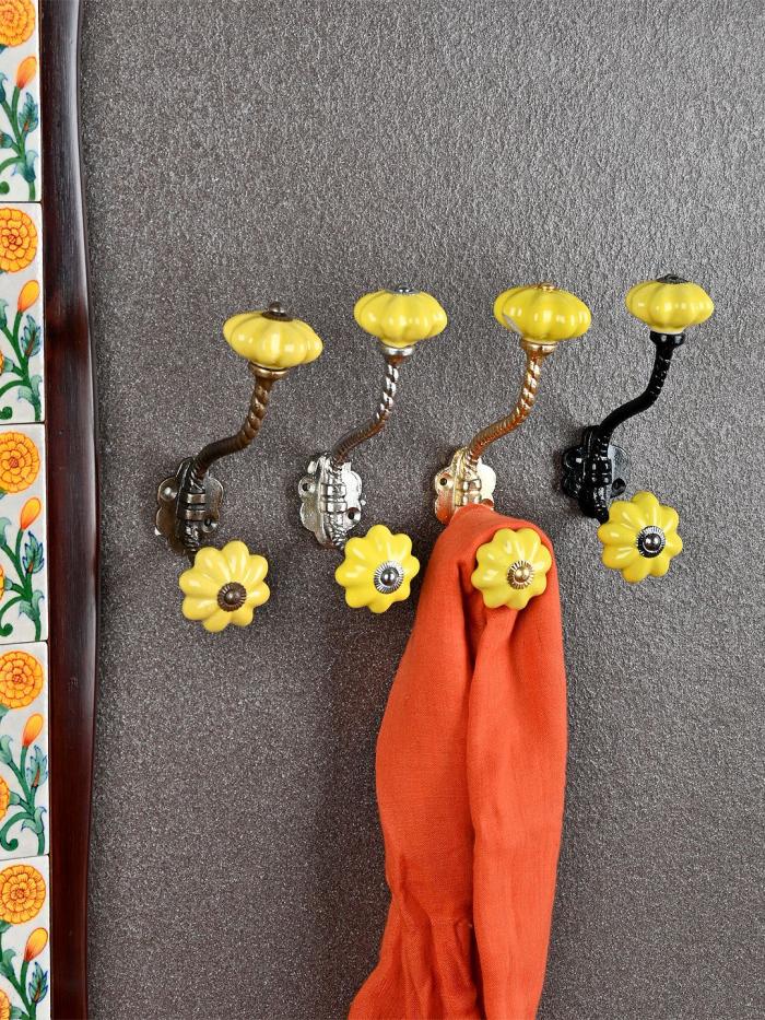 Ceramic Wall Hanger | Decorative Ceramic Metal Wall Hanger With Yellow Ceramic Wall Hanger Ceramic Wall Hanger