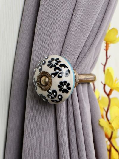 Curtain Tie | Curtain Tie Backs Hook Decorative Wall Hook-Black Design (Set of Two) Curtain Tie Curtain Tie