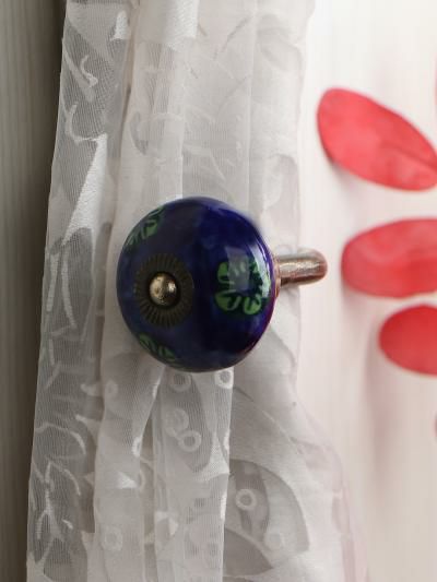 Curtain Tie | Curtain Tie Backs Hook Decorative Wall Hook-Blue, Green (Set of Two) Curtain Tie Curtain Tie