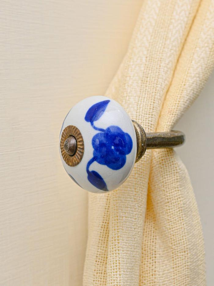 Curtain Tie | Curtain Tie Backs Hook Decorative Wall Hook-Blue (Set of Two) Curtain Tie Curtain Tie