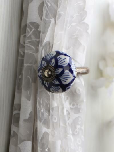 Curtain Tie | Curtain Tie Backs Hook Decorative Wall Hook-Blue (Set of Two) Curtain Tie Curtain Tie