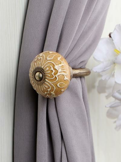 Curtain Tie | Curtain Tie Backs Hook Decorative Wall Hook-Brown (Set of Two) Curtain Tie Curtain Tie