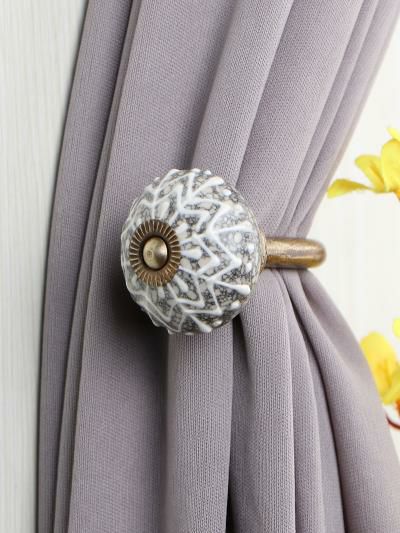 Curtain Tie | Curtain Tie Backs Hook Decorative Wall Hook-Gray, White (Set of Two) Curtain Tie Curtain Tie