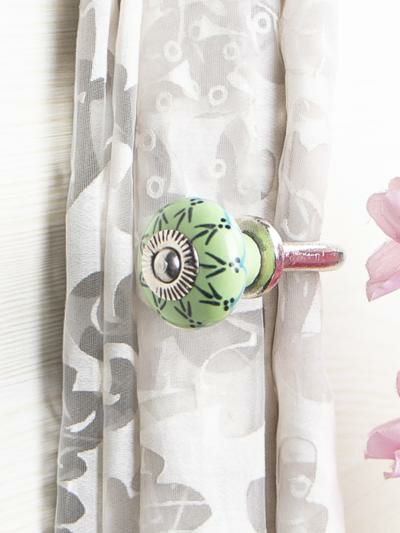 Curtain Tie | Curtain Tie Backs Hook Decorative Wall Hook-Green Base (Set of Two) Curtain Tie Curtain Tie