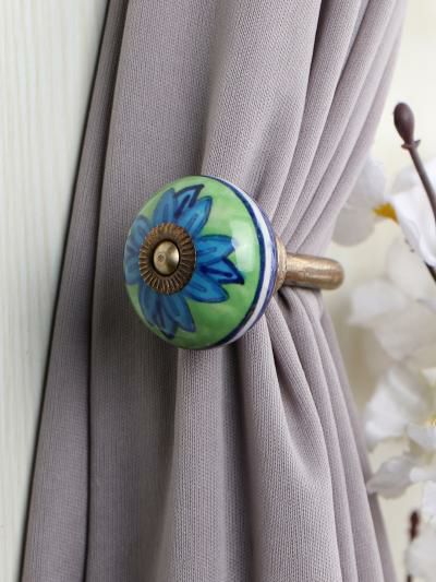 Curtain Tie | Curtain Tie Backs Hook Decorative Wall Hook-Green, Blue (Set of Two) Curtain Tie Curtain Tie