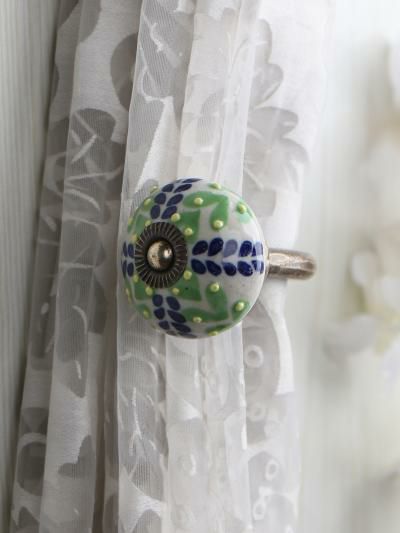 Curtain Tie | Curtain Tie Backs Hook Decorative Wall Hook-Green, Blue (Set of Two) Curtain Tie Curtain Tie