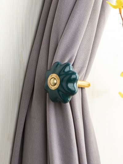 Curtain Tie | Curtain Tie Backs Hook Decorative Wall Hook-Green (Set of Two) Curtain Tie Curtain Tie