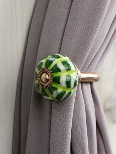 Curtain Tie | Curtain Tie Backs Hook Decorative Wall Hook- Green (Set of Two) Curtain Tie Curtain Tie