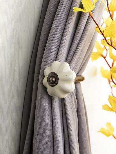 Curtain Tie | Curtain Tie Backs Hook Decorative Wall Hook-off White (Set of Two) Curtain Tie Curtain Tie