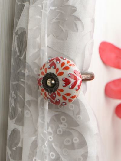 Curtain Tie | Curtain Tie Backs Hook Decorative Wall Hook-Orange Design (Set of Two) Curtain Tie Curtain Tie