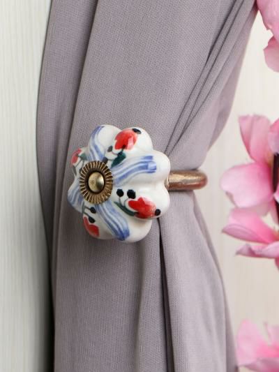 Curtain Tie | Curtain Tie Backs Hook Decorative Wall Hook-Red (Set of Two) Curtain Tie Curtain Tie