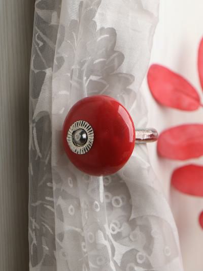 Curtain Tie | Curtain Tie Backs Hook Decorative Wall Hook-Red (Set of Two) Curtain Tie Curtain Tie