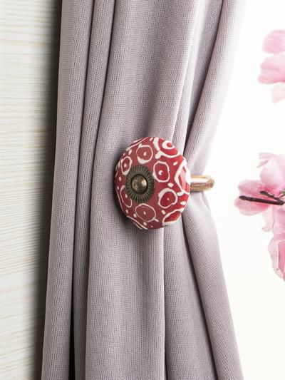 Curtain Tie | Curtain Tie Backs Hook Decorative Wall Hook- Red ( set of two) Curtain Tie Curtain Tie