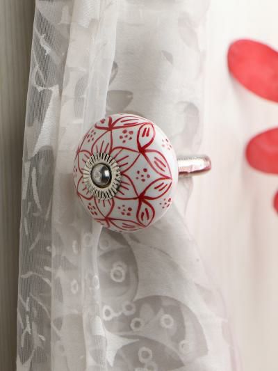 Curtain Tie | Curtain Tie Backs Hook Decorative Wall Hook- Red (Set of Two) Curtain Tie Curtain Tie