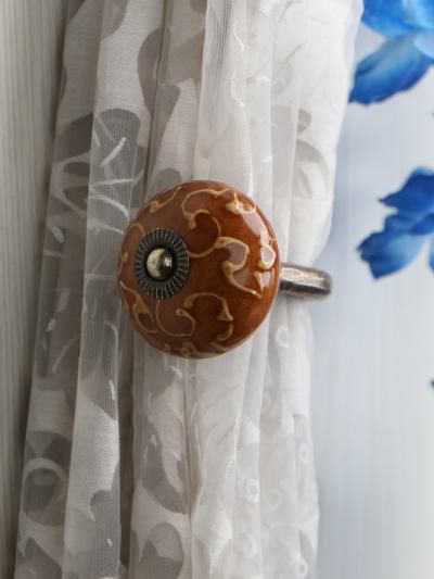 Curtain Tie | Curtain Tie Backs Hook Decorative Wall Hook-Stylish Brown-1 (Set of Two) Curtain Tie Curtain Tie