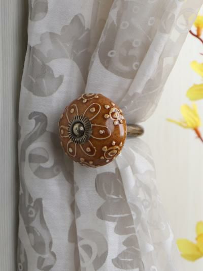 Curtain Tie | Curtain Tie Backs Hook Decorative Wall Hook-Stylish Brown (Set of Two) Curtain Tie Curtain Tie