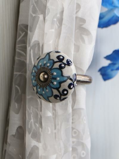 Curtain Tie | Curtain Tie Backs Hook Decorative Wall Hook-Turquoise (Set of Two) Curtain Tie Curtain Tie