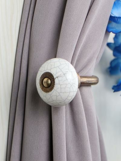 Curtain Tie | Curtain Tie Backs Hook Decorative Wall Hook-White Base (Set of Two) Curtain Tie Curtain Tie