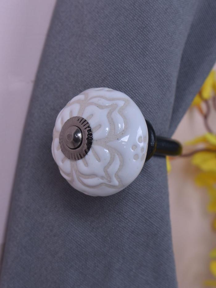 Curtain Tie | Curtain Tie Backs Hook Decorative Wall Hook- White (Set of Two) Curtain Tie Curtain Tie