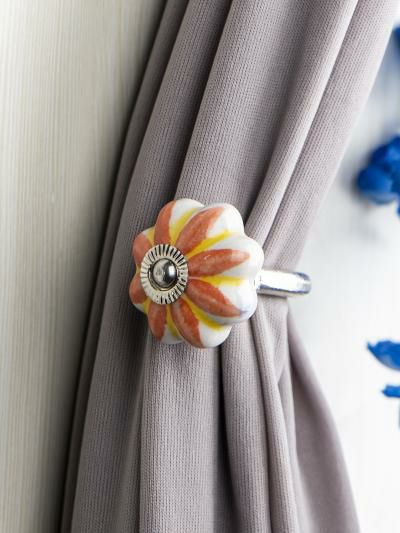 Curtain Tie | Curtain Tie Backs Hook Decorative Wall Hook-Yellow, Orange (Set of Two) Curtain Tie Curtain Tie