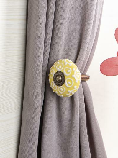 Curtain Tie | Curtain Tie Backs Hook Decorative Wall Hook- Yellow ( set of two) Curtain Tie Curtain Tie