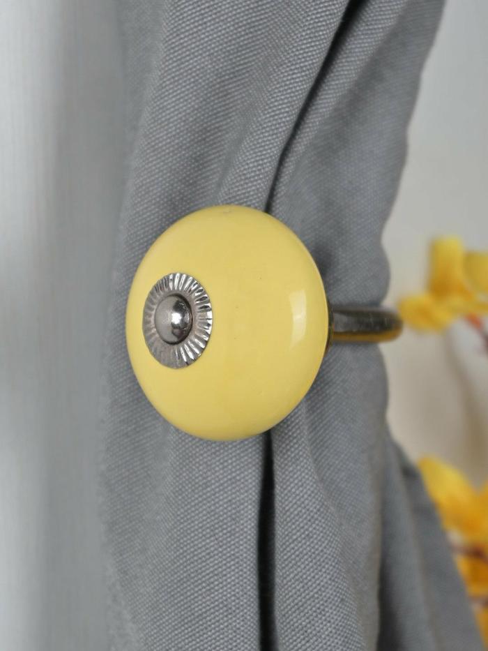 Curtain Tie | Curtain Tie Backs Hook Decorative Wall Hook- Yellow (Set of Two) Curtain Tie Curtain Tie