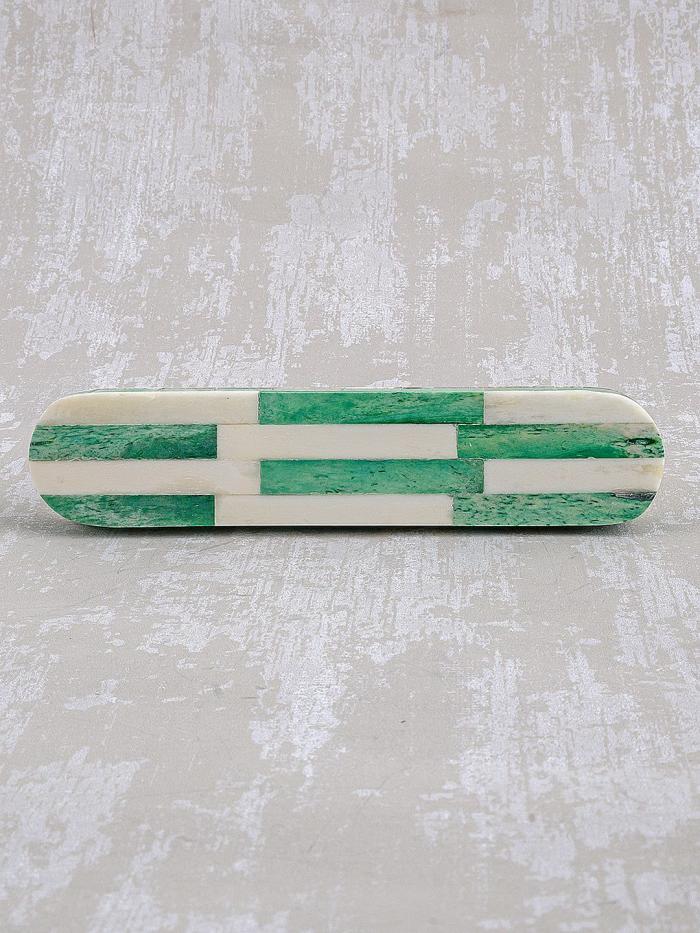 Horn Cabinet Pull | Natural Handmade Horn Bone Drawer Pull-Green White-02 Horn Cabinet Pull Horn Cabinet Pull