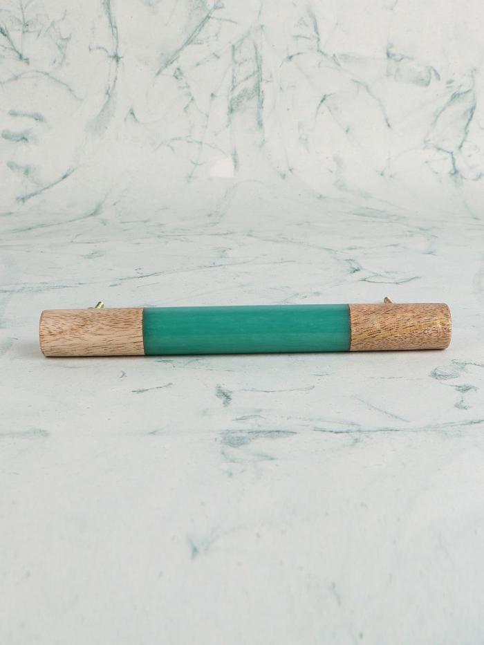 Horn Cabinet Pull | Resin and Wood Round Cylindrical Shape Kitchen Cabinet Drawer Handle, Green Horn Cabinet Pull Horn Cabinet Pull