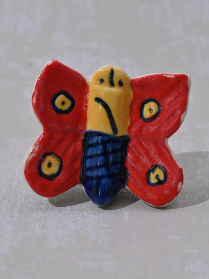 Kids Knobs | Kids Multicolor Butterfly Ceramic Cabinet Cabinet Knobs Kids Knobs