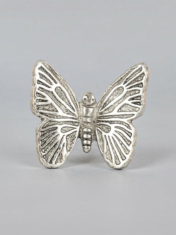 Metal Knobs | Butterfly Shape Unique Silver Metallic Cabinet Knobs Metal Knobs