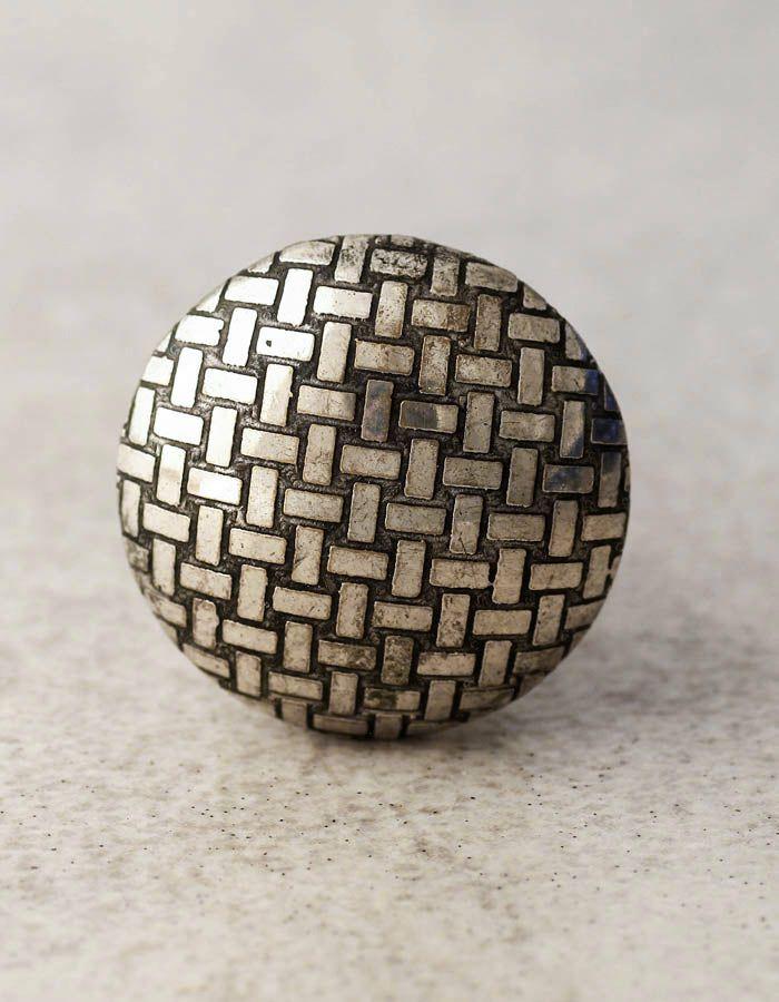 Metal Knobs | Silver Colored Metal Small without dotted Cabinet Knobs Metal Knobs