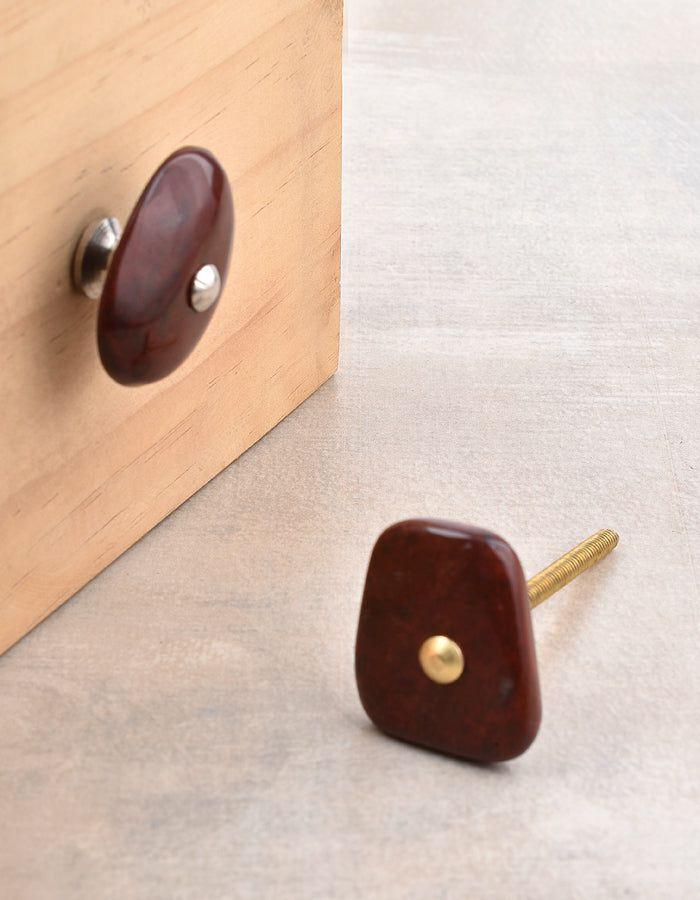 Natural Gemstone Knobs | Agate Natural Gemstone Brown Shade Cabinet Furniture Cabinet Knobs Natural Gemstone Knobs