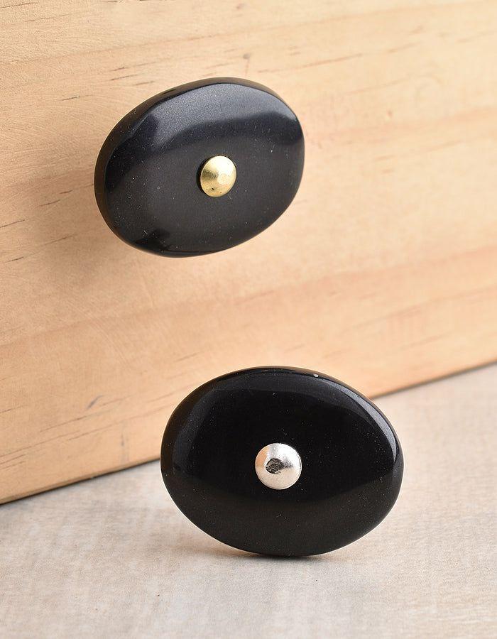 Natural Gemstone Knobs | Agate Natural Gemstone Cabinet Furniture – Black Cabinet Knobs Natural Gemstone Knobs