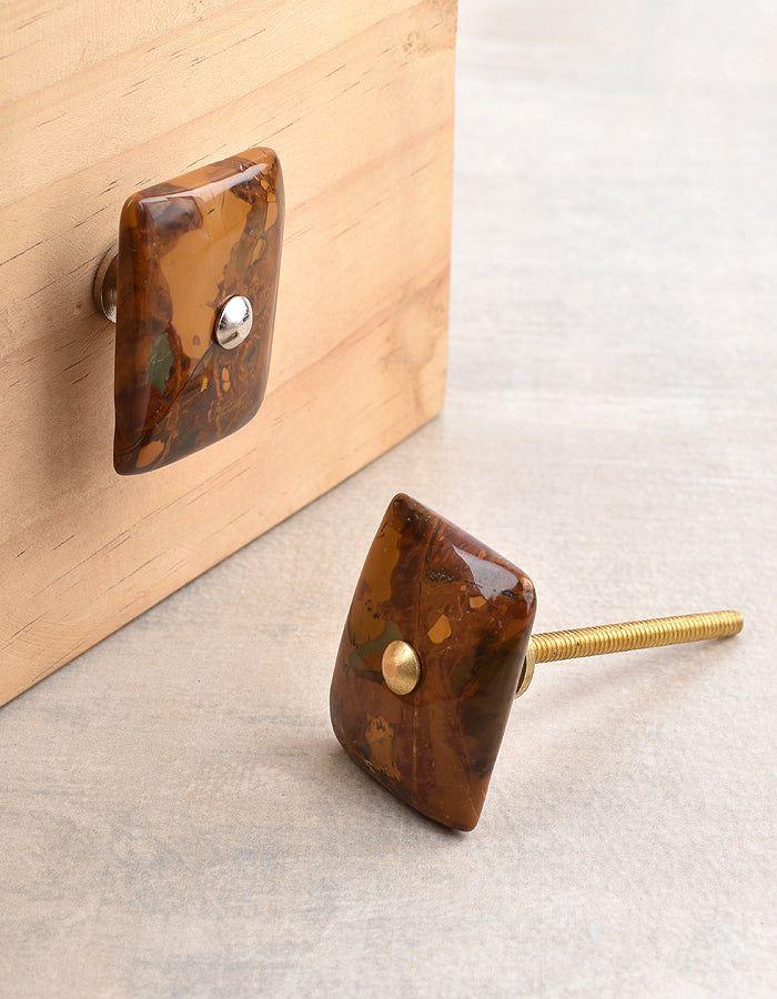 Natural Gemstone Knobs | Agate Natural Gemstone Cabinet Furniture – Brown Shade Cabinet Knobs Natural Gemstone Knobs