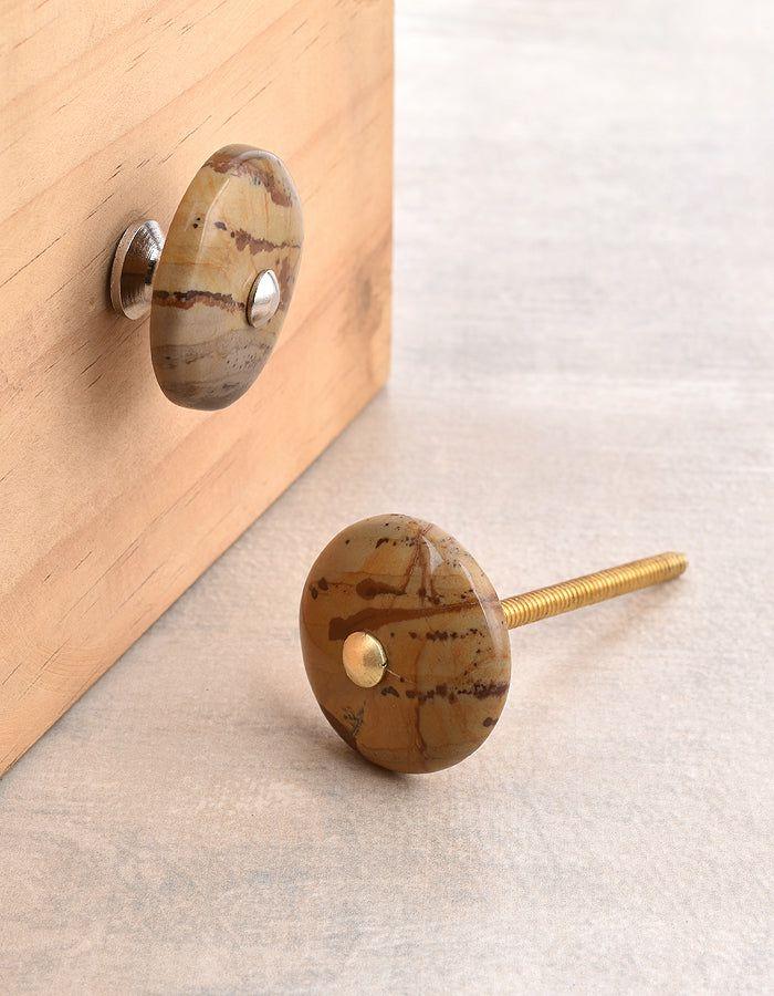 Natural Gemstone Knobs | Agate Natural Gemstone Cabinet Furniture – Light Brown Shade Cabinet Knobs Natural Gemstone Knobs