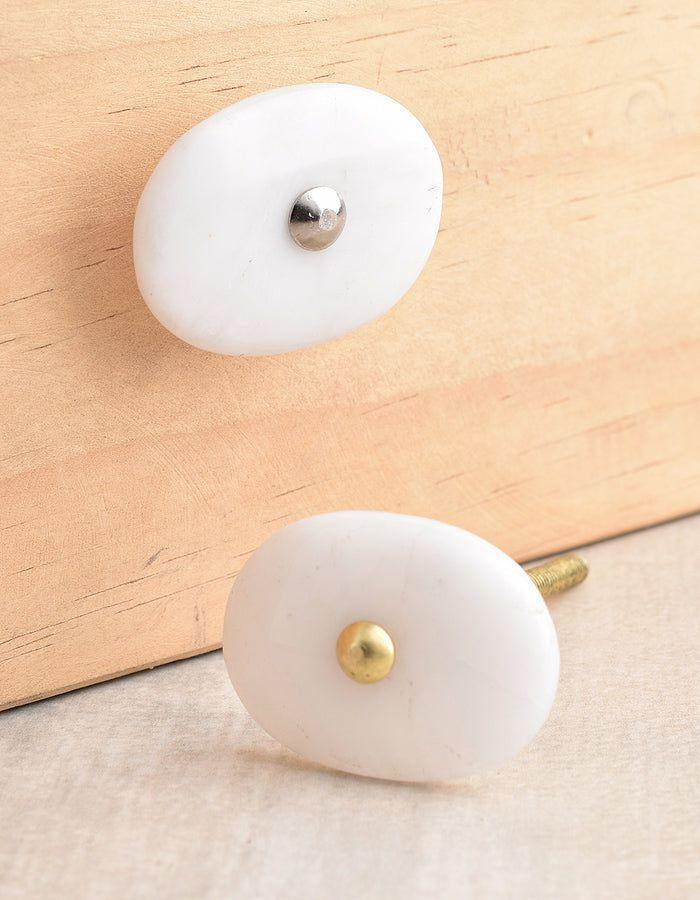 Natural Gemstone Knobs | Agate Natural Gemstone Cabinet Furniture White Oval Shape – White Cabinet Knobs Natural Gemstone Knobs