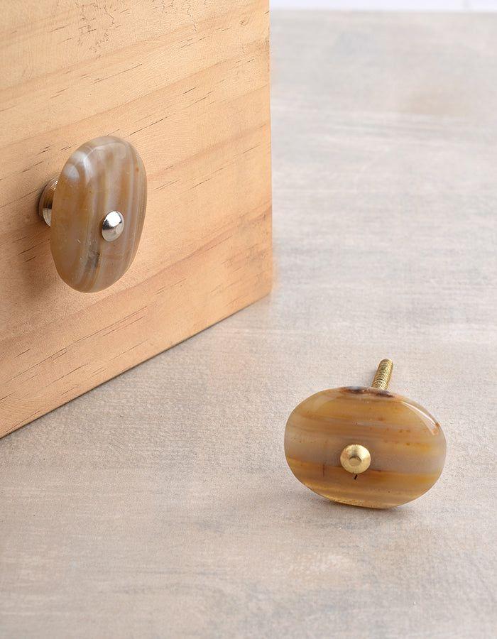 Natural Gemstone Knobs | Agate Natural Gemstone Cabinet Furniture – Yellow Brown Shade Cabinet Knobs Natural Gemstone Knobs