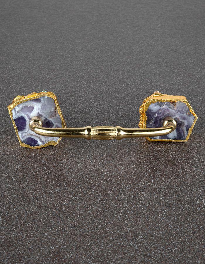 Natural Gemstone Pull | Assorted Shape Purple Agate Stone Amazing Cabinet Drawer Dresser PUll Natural Gemstone Pull Natural Gemstone Pull