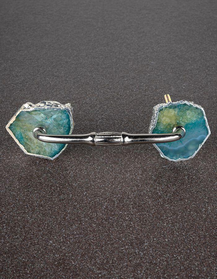 Natural Gemstone Pull | Assorted Shape Sea Green Agate Stone Cabinet Drawer Dresser Pull Natural Gemstone Pull Natural Gemstone Pull