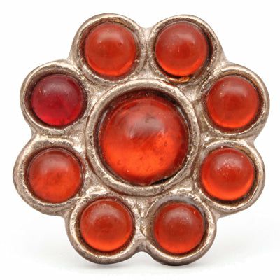 Nine Half Cut Beaded Knobs | Nine Half Cut Transparent Metal Base Orange Beaded Dresser Cabinet Cabinet Knobs Nine Half Cut Beaded Knobs