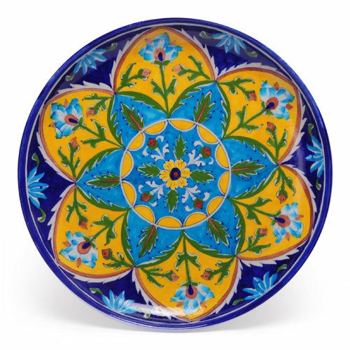 Plates-12” | Blue,Turquoise and Yellow Color Plate 12 Plates Plates-12''