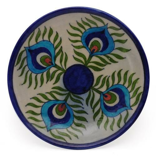 Plates-6” | Peacock Feather design Plate 6 Plates Plates-6''