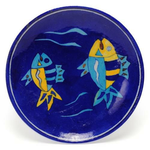 Plates-8” | Two Fish on Blue Base Plate 8 Plates Plates-8''