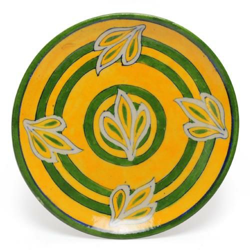 Plates-8” | Yellow and Green Color design Plate 8 Plates Plates-8''