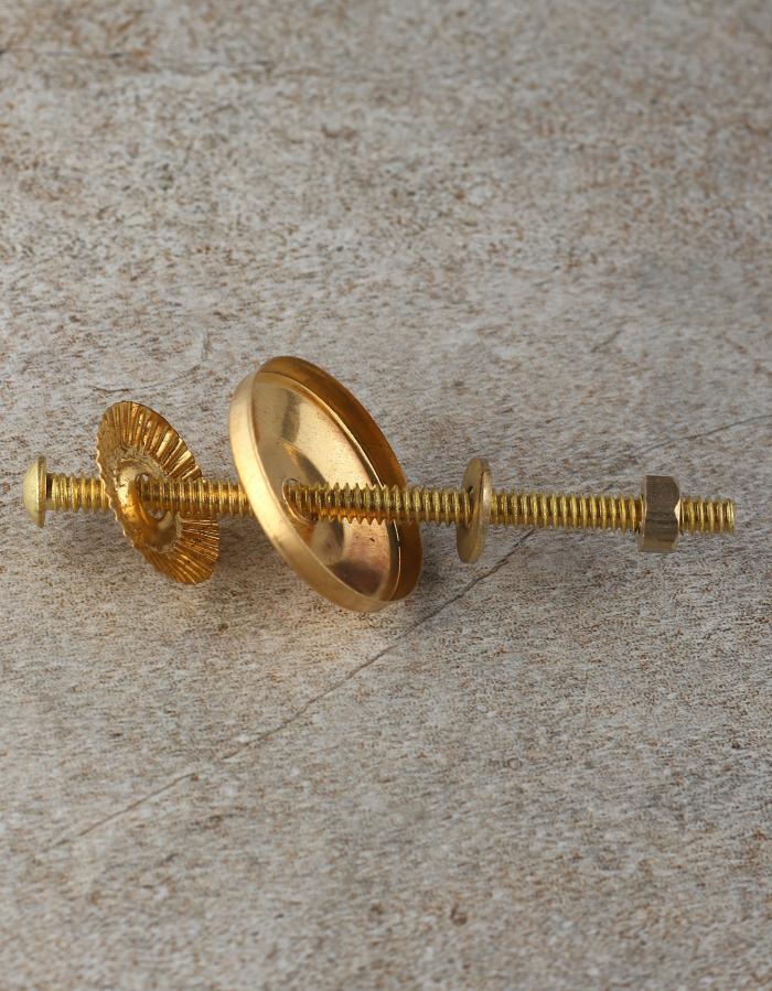 Screws and Fitting | Brass Polished Metal Screw Set of 5 pcs Cabinet Knobs Screws & Fitting