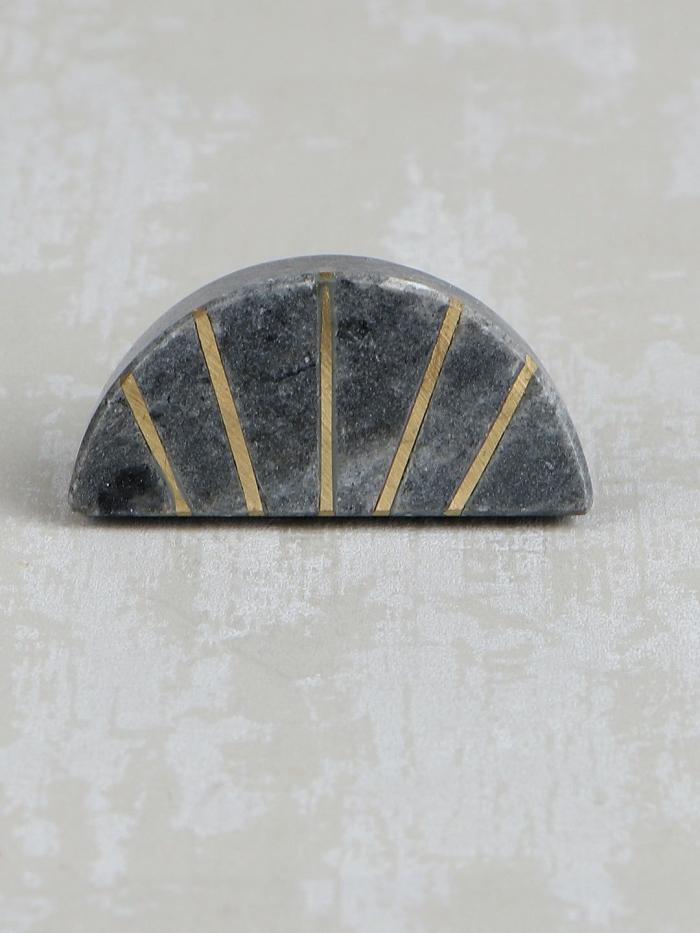 Stone Knobs | Gray Stone Cabinet Moon Shape Cabinet Knobs Stone Knobs