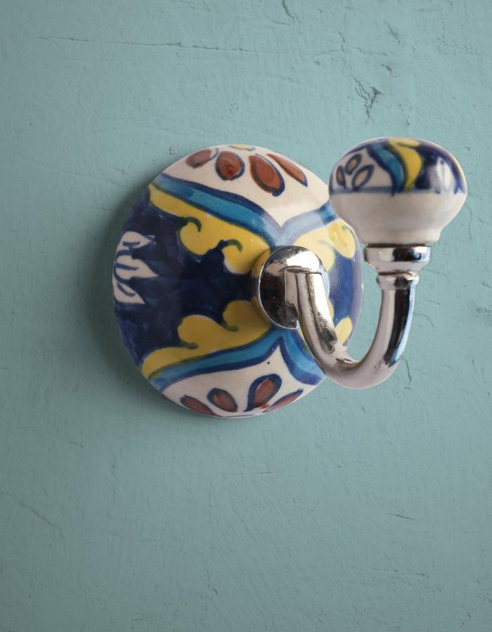 Wall Hooks | Handmade Multicolor Ceramic Round Wall Hook Hooks/Hangers Wall Hooks